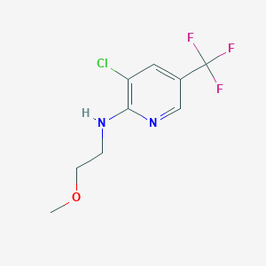 molecular formula C9H10ClF3N2O B2706522 3-chloro-N-(2-methoxyethyl)-5-(trifluoromethyl)pyridin-2-amine CAS No. 338406-35-2