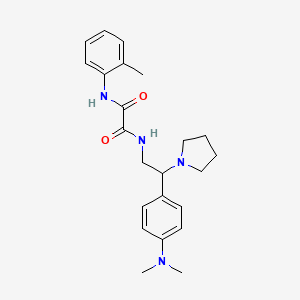 molecular formula C23H30N4O2 B2706546 N'-{2-[4-(dimethylamino)phenyl]-2-(pyrrolidin-1-yl)ethyl}-N-(2-methylphenyl)ethanediamide CAS No. 899956-93-5
