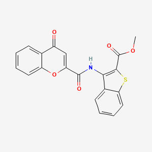 molecular formula C20H13NO5S B2706584 methyl 3-(4-oxo-4H-chromene-2-amido)-1-benzothiophene-2-carboxylate CAS No. 361173-62-8
