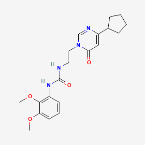 B2706613 1-(2-(4-cyclopentyl-6-oxopyrimidin-1(6H)-yl)ethyl)-3-(2,3-dimethoxyphenyl)urea CAS No. 1797289-22-5