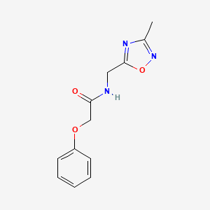molecular formula C12H13N3O3 B2706653 N-[(3-methyl-1,2,4-oxadiazol-5-yl)methyl]-2-phenoxyacetamide CAS No. 1234796-05-4