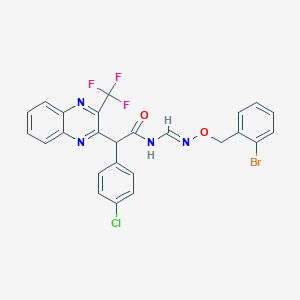 molecular formula C25H17BrClF3N4O2 B2706672 N-((((2-Bromobenzyl)oxy)imino)methyl)-2-(4-chlorophenyl)-2-(3-(trifluoromethyl)-2-quinoxalinyl)acetamide CAS No. 338391-66-5