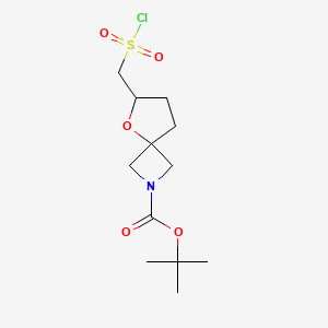 molecular formula C12H20ClNO5S B2706676 Tert-butyl 6-(chlorosulfonylmethyl)-5-oxa-2-azaspiro[3.4]octane-2-carboxylate CAS No. 2309466-17-7