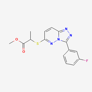 molecular formula C15H13FN4O2S B2706684 Methyl 2-((3-(3-fluorophenyl)-[1,2,4]triazolo[4,3-b]pyridazin-6-yl)thio)propanoate CAS No. 852375-22-5