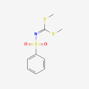 molecular formula C9H11NO2S3 B2706696 N-[bis(methylthio)methylene]benzenesulfonamide CAS No. 13068-20-7