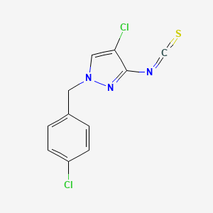 molecular formula C11H7Cl2N3S B2706700 4-chloro-1-(4-chlorobenzyl)-3-isothiocyanato-1H-pyrazole CAS No. 1004194-59-5