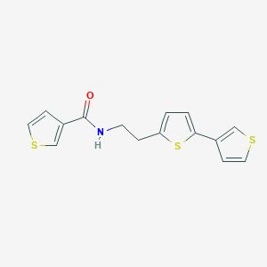 molecular formula C15H13NOS3 B2706705 N-(2-([2,3'-bithiophen]-5-yl)ethyl)thiophene-3-carboxamide CAS No. 2034495-89-9