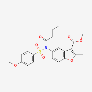 molecular formula C22H23NO7S B2706712 METHYL 5-[N-(4-METHOXYBENZENESULFONYL)BUTANAMIDO]-2-METHYL-1-BENZOFURAN-3-CARBOXYLATE CAS No. 518318-73-5