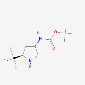 molecular formula C10H17F3N2O2 B2706714 Tert-butyl N-[(3S,5R)-5-(trifluoromethyl)pyrrolidin-3-yl]carbamate CAS No. 2503155-18-6