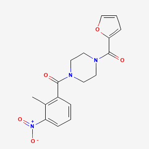 molecular formula C17H17N3O5 B2706718 (4-(Furan-2-carbonyl)piperazin-1-yl)(2-methyl-3-nitrophenyl)methanone CAS No. 825598-07-0