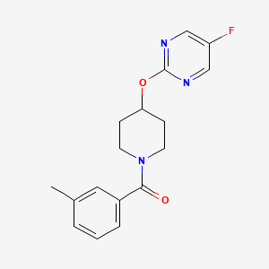 [4-(5-Fluoropyrimidin-2-yl)oxypiperidin-1-yl]-(3-methylphenyl)methanone