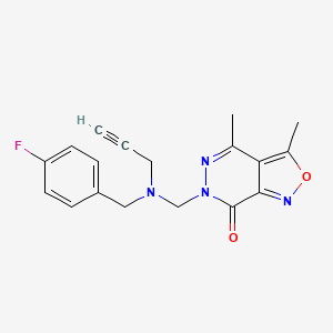 6-[[(4-Fluorophenyl)methyl-prop-2-ynylamino]methyl]-3,4-dimethyl-[1,2]oxazolo[3,4-d]pyridazin-7-one