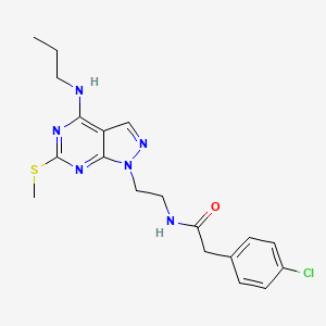2-(4-chlorophenyl)-N-(2-(6-(methylthio)-4-(propylamino)-1H-pyrazolo[3,4-d]pyrimidin-1-yl)ethyl)acetamide