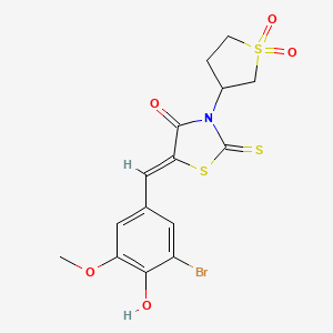 (Z)-5-(3-bromo-4-hydroxy-5-methoxybenzylidene)-3-(1,1-dioxidotetrahydrothiophen-3-yl)-2-thioxothiazolidin-4-one