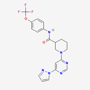1-(6-(1H-pyrazol-1-yl)pyrimidin-4-yl)-N-(4-(trifluoromethoxy)phenyl)piperidine-3-carboxamide