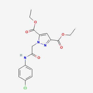 molecular formula C17H18ClN3O5 B2706761 diethyl 1-{2-[(4-chlorophenyl)amino]-2-oxoethyl}-1H-pyrazole-3,5-dicarboxylate CAS No. 1982951-14-3