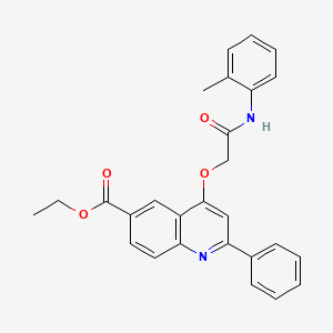 Ethyl 4-(2-oxo-2-(o-tolylamino)ethoxy)-2-phenylquinoline-6-carboxylate