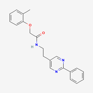 molecular formula C21H21N3O2 B2706785 N-(2-(2-phenylpyrimidin-5-yl)ethyl)-2-(o-tolyloxy)acetamide CAS No. 2034482-41-0