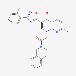 2-[3-[3-(4-chlorophenyl)-1,2,4-oxadiazol-5-yl]-7-methyl-4-oxo-1,8-naphthyridin-1(4H)-yl]-N-(4-methoxyphenyl)acetamide