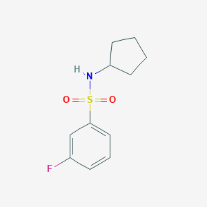 molecular formula C11H14FNO2S B270679 N-cyclopentyl-3-fluorobenzenesulfonamide 