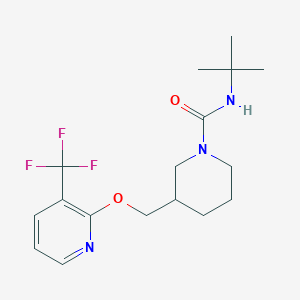 molecular formula C17H24F3N3O2 B2706829 N-tert-butyl-3-({[3-(trifluoromethyl)pyridin-2-yl]oxy}methyl)piperidine-1-carboxamide CAS No. 2380143-44-0