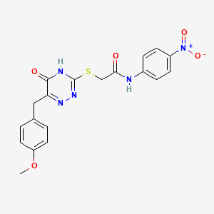 2-((6-(4-methoxybenzyl)-5-oxo-4,5-dihydro-1,2,4-triazin-3-yl)thio)-N-(4-nitrophenyl)acetamide