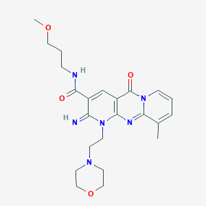 molecular formula C23H30N6O4 B2706834 2-imino-N-(3-methoxypropyl)-10-methyl-1-(2-morpholinoethyl)-5-oxo-2,5-dihydro-1H-dipyrido[1,2-a:2',3'-d]pyrimidine-3-carboxamide CAS No. 618383-67-8