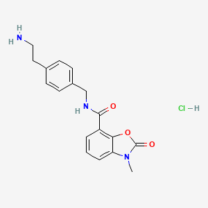 N-[[4-(2-Aminoethyl)phenyl]methyl]-3-methyl-2-oxo-1,3-benzoxazole-7-carboxamide;hydrochloride