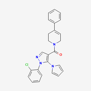 (1-(2-chlorophenyl)-5-(1H-pyrrol-1-yl)-1H-pyrazol-4-yl)(4-phenyl-5,6-dihydropyridin-1(2H)-yl)methanone