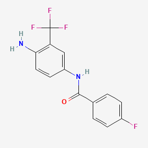 molecular formula C14H10F4N2O B2706857 N-[4-amino-3-(trifluoromethyl)phenyl]-4-fluorobenzamide CAS No. 926253-90-9