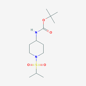 molecular formula C13H26N2O4S B2706901 tert-Butyl 1-(isopropylsulfonyl)piperidin-4-ylcarbamate CAS No. 483366-18-3