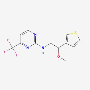 molecular formula C12H12F3N3OS B2706903 N-[2-methoxy-2-(thiophen-3-yl)ethyl]-4-(trifluoromethyl)pyrimidin-2-amine CAS No. 2380192-62-9