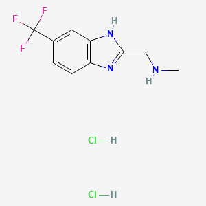 molecular formula C10H12Cl2F3N3 B2706909 methyl({[5-(trifluoromethyl)-1H-1,3-benzodiazol-2-yl]methyl})amine dihydrochloride CAS No. 1632257-96-5