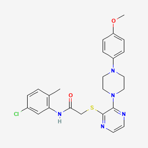 molecular formula C24H26ClN5O2S B2706914 N-(5-chloro-2-methylphenyl)-2-({3-[4-(4-methoxyphenyl)piperazin-1-yl]pyrazin-2-yl}sulfanyl)acetamide CAS No. 1185047-83-9