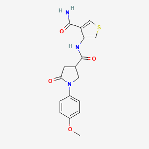 molecular formula C17H17N3O4S B2706922 N-(4-carbamoylthiophen-3-yl)-1-(4-methoxyphenyl)-5-oxopyrrolidine-3-carboxamide CAS No. 2097936-47-3