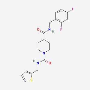 molecular formula C19H21F2N3O2S B2706932 N4-(2,4-difluorobenzyl)-N1-(thiophen-2-ylmethyl)piperidine-1,4-dicarboxamide CAS No. 1219901-56-0