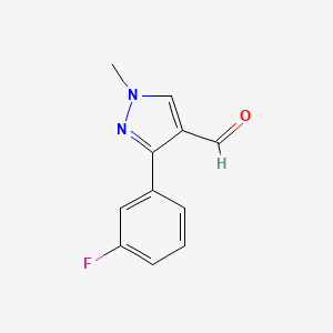 molecular formula C11H9FN2O B2706954 3-(3-fluorophenyl)-1-methyl-1H-pyrazole-4-carbaldehyde CAS No. 1152508-36-5
