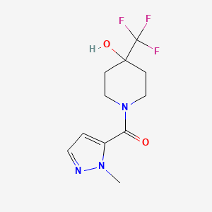 molecular formula C11H14F3N3O2 B2706972 1-(1-methyl-1H-pyrazole-5-carbonyl)-4-(trifluoromethyl)piperidin-4-ol CAS No. 2034573-74-3
