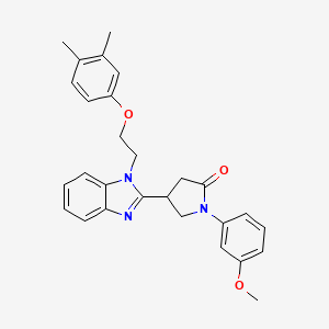 molecular formula C28H29N3O3 B2706983 4-{1-[2-(3,4-dimethylphenoxy)ethyl]-1H-1,3-benzodiazol-2-yl}-1-(3-methoxyphenyl)pyrrolidin-2-one CAS No. 912903-16-3