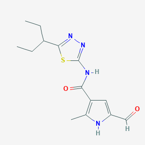 5-formyl-2-methyl-N-[5-(pentan-3-yl)-1,3,4-thiadiazol-2-yl]-1H-pyrrole-3-carboxamide