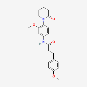 molecular formula C22H26N2O4 B2707063 N-[3-methoxy-4-(2-oxopiperidin-1-yl)phenyl]-3-(4-methoxyphenyl)propanamide CAS No. 923082-39-7