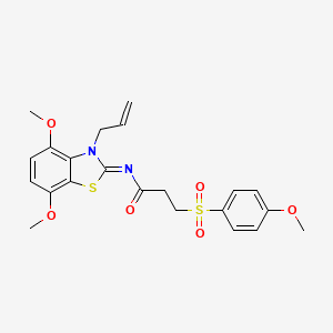 (E)-N-(3-allyl-4,7-dimethoxybenzo[d]thiazol-2(3H)-ylidene)-3-((4-methoxyphenyl)sulfonyl)propanamide