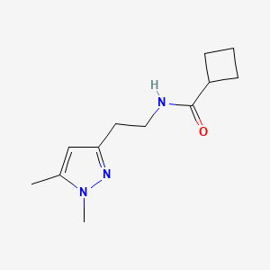 molecular formula C12H19N3O B2707065 N-(2-(1,5-dimethyl-1H-pyrazol-3-yl)ethyl)cyclobutanecarboxamide CAS No. 2034261-32-8