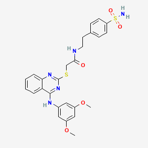 2-((4-((3,5-dimethoxyphenyl)amino)quinazolin-2-yl)thio)-N-(4-sulfamoylphenethyl)acetamide