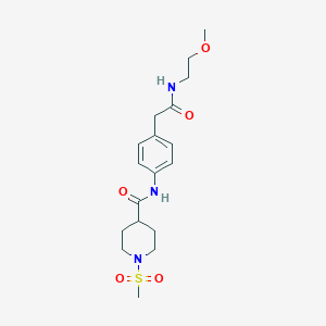 N-(4-(2-((2-methoxyethyl)amino)-2-oxoethyl)phenyl)-1-(methylsulfonyl)piperidine-4-carboxamide
