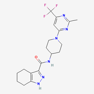 molecular formula C19H23F3N6O B2707112 N-{1-[2-methyl-6-(trifluoromethyl)pyrimidin-4-yl]piperidin-4-yl}-4,5,6,7-tetrahydro-1H-indazole-3-carboxamide CAS No. 1775492-96-0