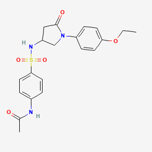 molecular formula C20H23N3O5S B2707124 N-(4-(N-(1-(4-ethoxyphenyl)-5-oxopyrrolidin-3-yl)sulfamoyl)phenyl)acetamide CAS No. 896312-26-8