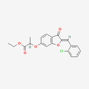 B2707129 (Z)-ethyl 2-((2-(2-chlorobenzylidene)-3-oxo-2,3-dihydrobenzofuran-6-yl)oxy)propanoate CAS No. 623122-94-1