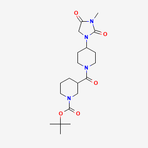 molecular formula C20H32N4O5 B2707149 Tert-butyl 3-[4-(3-methyl-2,4-dioxoimidazolidin-1-yl)piperidine-1-carbonyl]piperidine-1-carboxylate CAS No. 2177365-89-6