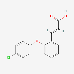 molecular formula C15H11ClO3 B2707232 3-[2-(4-Chlorophenoxy)phenyl]acrylic acid CAS No. 320423-53-8